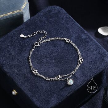 Double Layer Planet And Star Bracelet Sterling Silver, 4 of 12