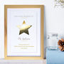 Personalised Metallic Gold Star Framed Teacher Print, thumbnail 1 of 3