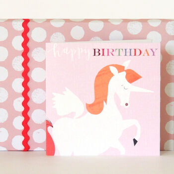 Happy Birthday Unicorn Greetings Card, 3 of 5