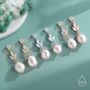 Sterling Silver Cz And Genuine Freshwater Pearl Drop Earrings, thumbnail 4 of 11