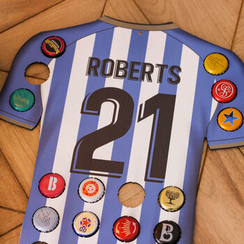 Personalised Football Shirt Beer Cap Collector Gift, 6 of 10