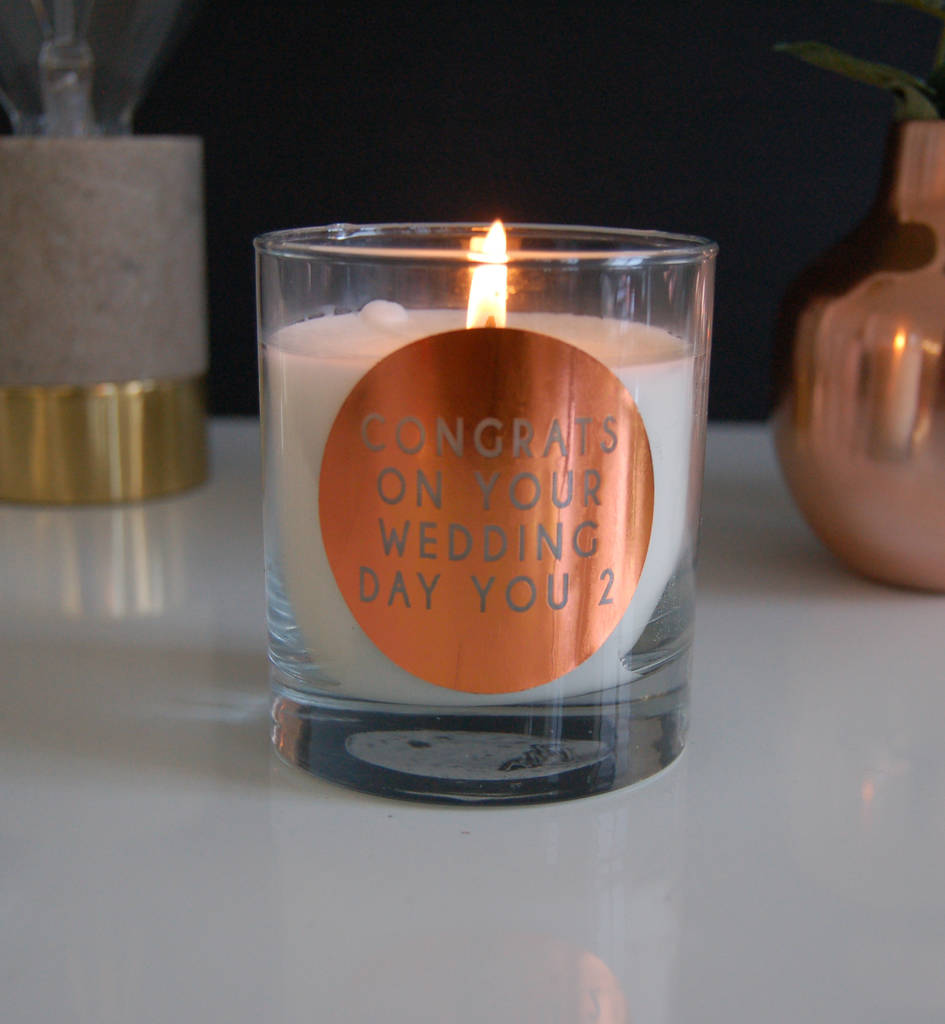 Personalised Rose Gold Copper Wedding Candle Favour By The Luxe Co 