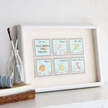Personalised Destination Stamps Print, 2 of 3