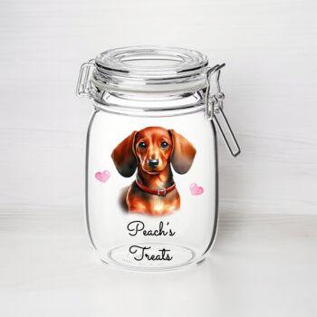 Personalised Dachshund Kilner Style Dog Treat Jar F, 2 of 2