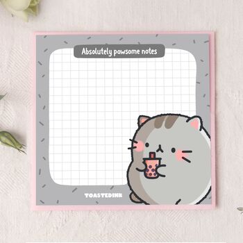 Cute Cat Bubble Tea Sticky Notes, 2 of 5