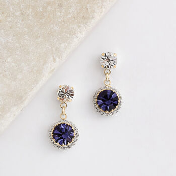Purple Swarovski Crystal Snow Drop Earrings, 4 of 6