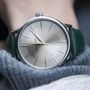 'Confluence' Silver And Green Unisex Watch, thumbnail 10 of 12