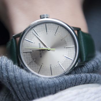 'Confluence' Silver And Green Unisex Watch, 10 of 12