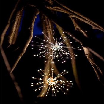 Starburst Hanging LED Light Silver With Remote 40cm, 3 of 4