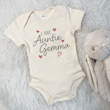 I Love My Auntie Personalised Babygrow, 3 of 4