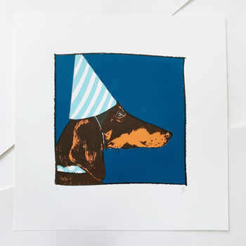 Party Dachshund Screen Print, 7 of 9