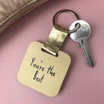 Personalised Pink Leopard Print Wooden Keyring, 2 of 6