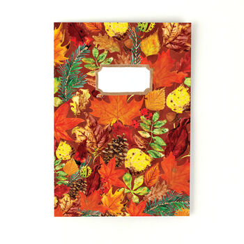 Autumna Fallen Leaf Print Notebook, 5 of 8