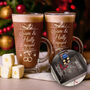 Engagement Pair Of Christmas Glass Latte Mugs, thumbnail 1 of 8