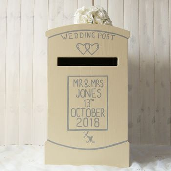Wooden Personalised Wedding Post Box, 7 of 8