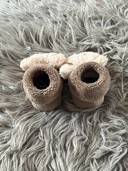 Taupe Teddy Bear Baby Socks, 2 of 9