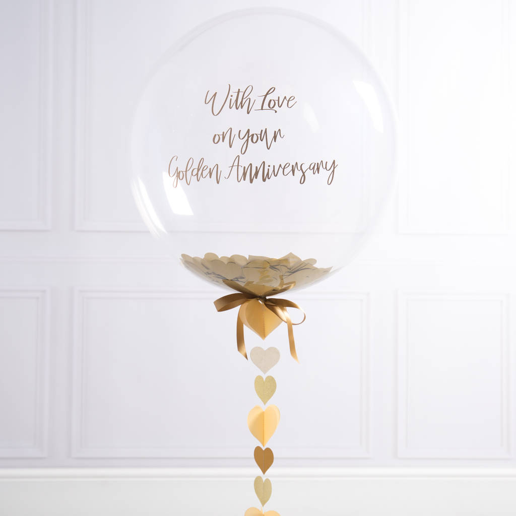 Personalised Golden Anniversary Bubble Balloon By Bubblegum Balloons ...