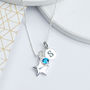 Girl's Personalised Silver Star Birthstone Necklace, thumbnail 4 of 9