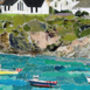 Port Isaac Cornwall Upcycled Paper Collage Print, thumbnail 3 of 5