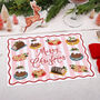 Christmas Placemat For Table With Pink Food Design, thumbnail 1 of 3