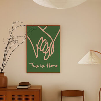 This Is Home Illustrated Holding Hands Print, 12 of 12