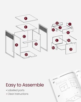 Filing Cabinet On Wheels With Two Lockable Drawers, 8 of 9