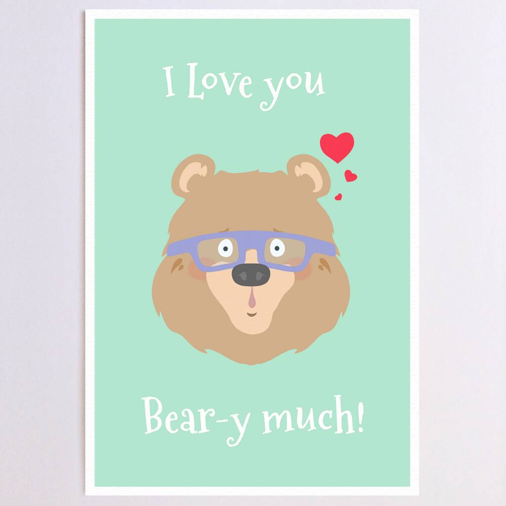 Personalised Loving Bear Card By CLEAN Design