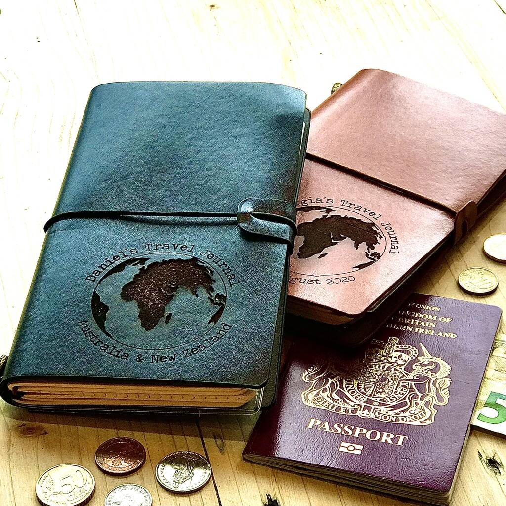 Personalised Leather World Map Travel Journal, 1 of 6