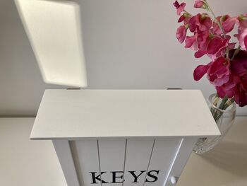 White Wooden Key Box Cabinet Wall Mounted Freestanding, 5 of 11