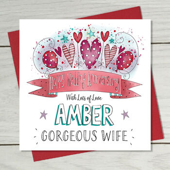 Happy Anniversary Husband Wife Greeting Card, 2 of 4