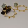 Black Spinel And Raw Aquamarine Earrings, thumbnail 3 of 5