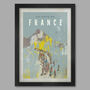 Tour De France Vintage Cycling Poster Print Blue, thumbnail 1 of 3