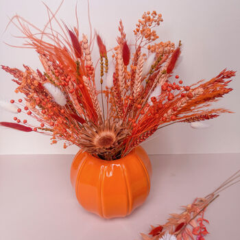 Pumpkin Vase With Dried Flowers, 3 of 3