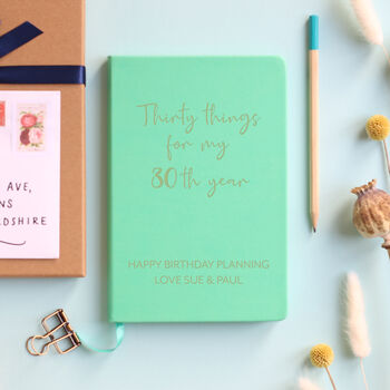 Personalised 30 Things For 30th Year Planner Notebook, 7 of 10