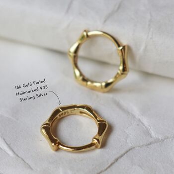 Gold Plated Sterling Silver Tiny Gold Hoop, 3 of 8