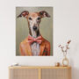 Smart As A Whippet Bow Tie Greyhound Wall Art Print, thumbnail 1 of 6