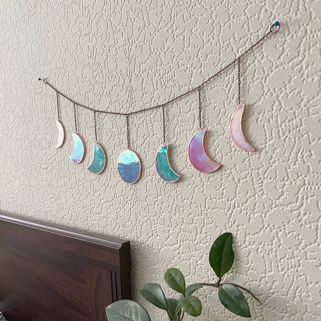 Glass Moon Phase Garland Multicoloured, 1 of 7