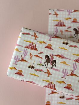 Wild West Pink Cowgirl Collection Wrapping Paper, 8 of 11