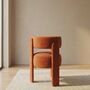 Orange Chenille Accent Chair Living Room Armchair, thumbnail 3 of 4