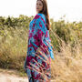 Magnolia Viscose Kimono Robe With Art Print, thumbnail 2 of 4