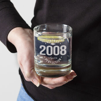 Personalised Engraved Vintage Style Whiskey Glass For Men, 3 of 5