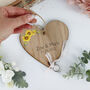 Sunflower Wedding Ring Bearer Wooden Heart, thumbnail 4 of 10
