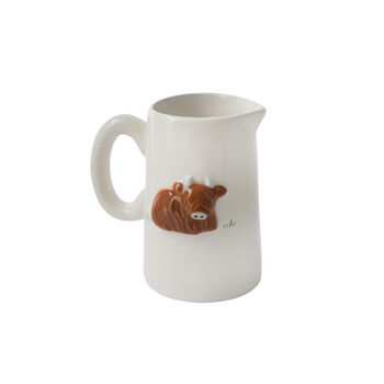 Bramble Farm Highland Cow Milk Jug With Gift Box, 3 of 5