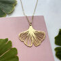 Minimal Gingko Leaf Necklace Gold And Silver Plated, thumbnail 3 of 5