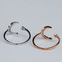 Sterling Silver Crystal Crescent Moon Adjustable Ring, thumbnail 4 of 6