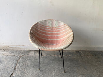 Vintage Woven Vinyl Sputnik Cone Satellite Chair, 2 of 8