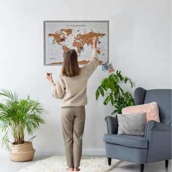 Compact Travel Gift Set World Map With Push In Pins And Personalised Scrapbook, 4 of 12