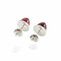 Istanbul Wine Garnet Studs In Sterling Silver, thumbnail 3 of 4