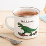 Personalised Children's Dinosaur Enamel Mug, thumbnail 1 of 5