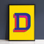 Letter D Print Alphabet Initial Colourful Art Print, thumbnail 2 of 3